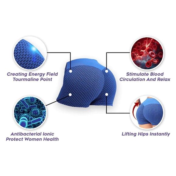 Grey/w Black Women PushUp Butt Yoga Shorts Scrunch Booty Workout Shorts - Medium - Picture 3 of 3